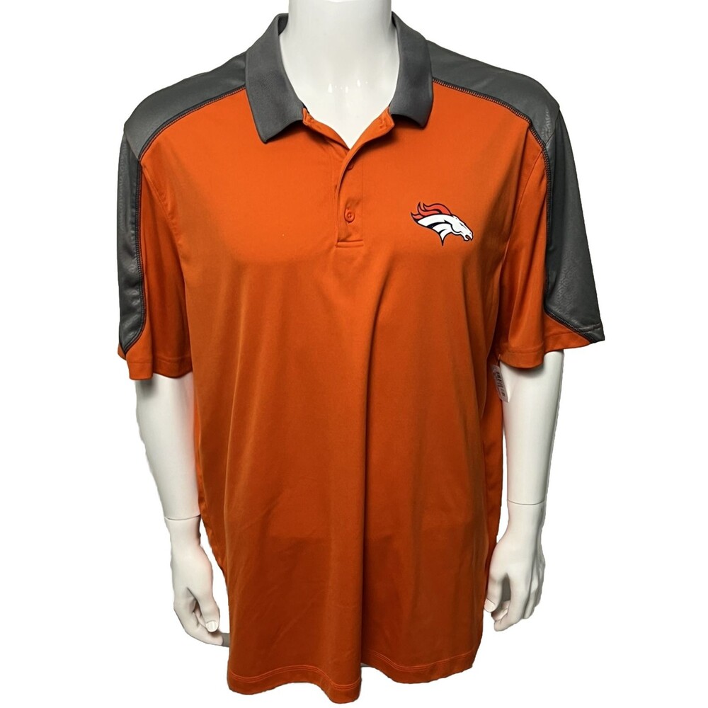 Denver Broncos Polo‎ Shirt 2XL NFL Team Apparel TX3 Cool Short Sleeve Orange XXL